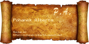 Pohanek Alberta névjegykártya